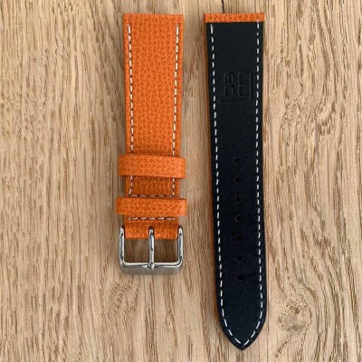 Bracelet structured calf leather 20mm ORANGE Atelier LBAM