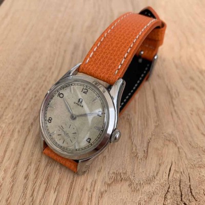 Bracelet structured calf leather 20mm ORANGE Atelier LBAM