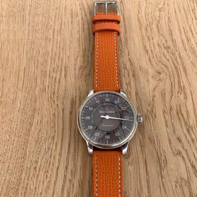 Bracelet structured calf leather 20mm ORANGE Atelier LBAM