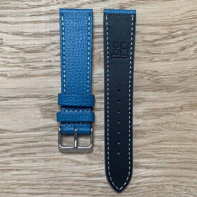 Bracelet structured calf leather 20mm BLUE Atelier LBAM