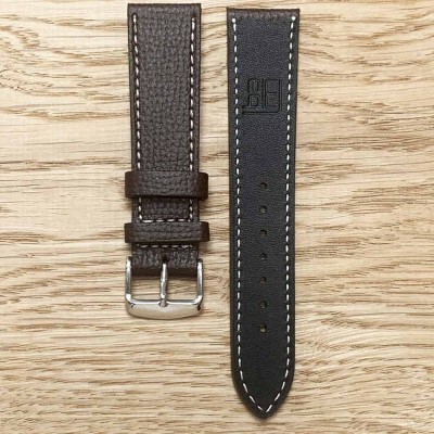Chocolate calf Bracelet structured calf leather 20mm Atelier LBAM