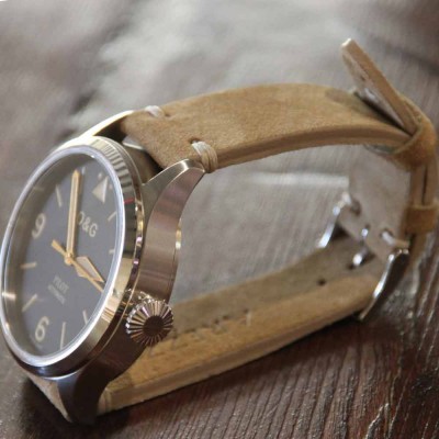 Watchstrap Arezzo NUBUCK vintage 20mm beige