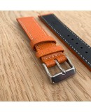 structured calf leather watch bracelet orange 20mm