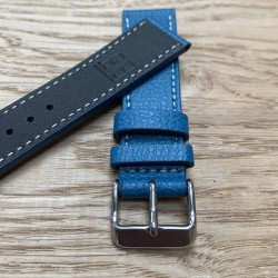 bracelet montre cuir de veau bleu 20mm