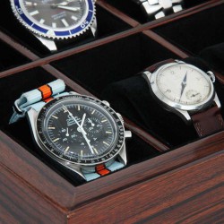 Watchbox MAKASSAR Style glasstop for 10 watches