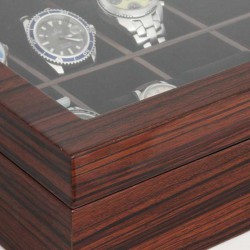 Watchbox MAKASSAR Style glasstop for 10 watches