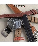 bracelet montre cuir homme 20mm arezzo explorer waterproof