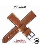 bracelet montre cuir homme 20mm arezzo explorer waterproof