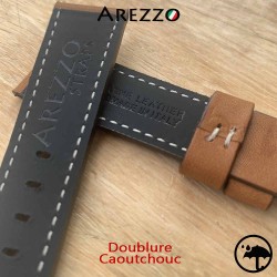 bracelet montre etanche veau beige doublure caoutchouc arezzo 22mm