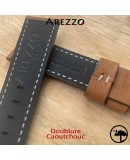 bracelet montre etanche veau beige doublure caoutchouc arezzo 22mm