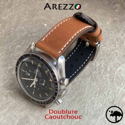 bracelet montre etanche veau beige doublure caoutchouc arezzo 22mm