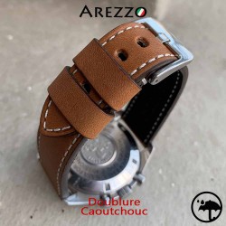 bracelet montre etanche veau beige doublure caoutchouc arezzo 22mm