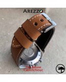 bracelet montre etanche veau beige doublure caoutchouc arezzo 22mm