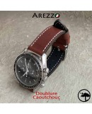 bracelet montre etanche veau doublure caoutchouc arezzo 22mm