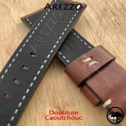 bracelet montre etanche veau doublure caoutchouc arezzo 22mm