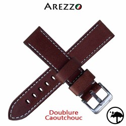 bracelet montre etanche veau doublure caoutchouc arezzo 22mm