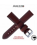 bracelet montre etanche veau doublure caoutchouc arezzo 22mm