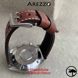 bracelet montre cuir homme 24mm arezzo explorer waterproof