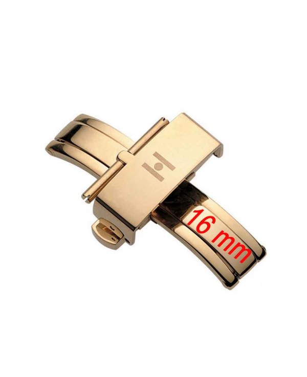 Deployment clasp Buckle Hirsch PUSHER 16mm GOLD