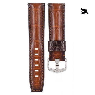 Bracelet Hirsch TRITONE Alligator miel vintage 22mm