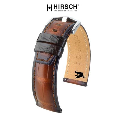 Bracelet Hirsch TRITONE Alligator miel vintage 22mm