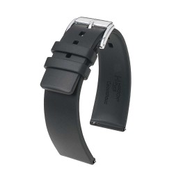 Bracelet montre Hirsch PURE 22mm Coutchouc Noir