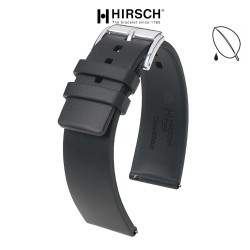 Bracelet montre Hirsch PURE 22mm Coutchouc Noir