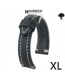 Bracelet XL Hirsch Liberty Noir 20mm couture blanche