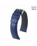 bracelet montre cuir etanche waterproof cuir bleu 20mm