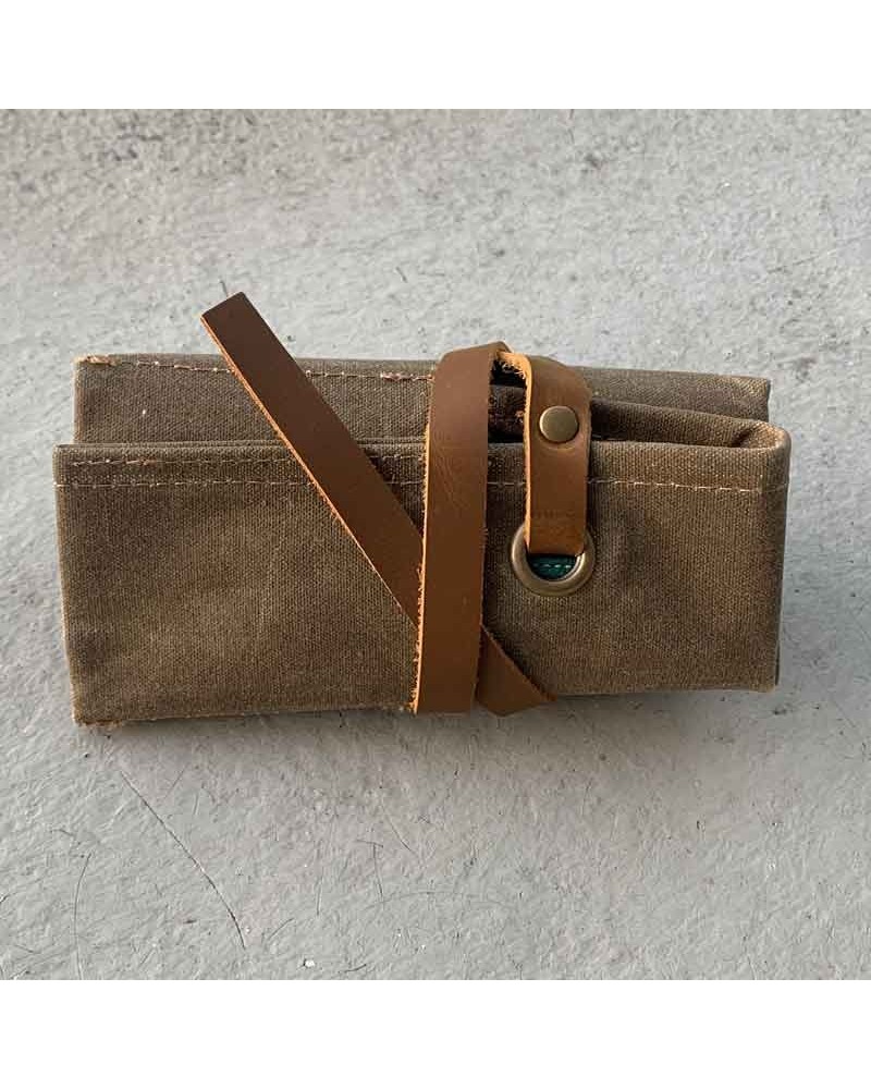 ROLL pouch barbour oiled 5 watches beige for travel