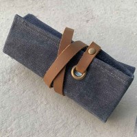 ROLL pouch barbour oiled 5 watches BLUE for travel
