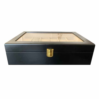 Black watch box for 12 watches slim size