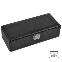 Coffret 4 Montres - Scatola 4B XL Oversize cuir noir graine