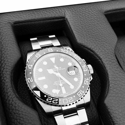 Scatola del Tempo - Valigetta 4 watches grey and orange leather