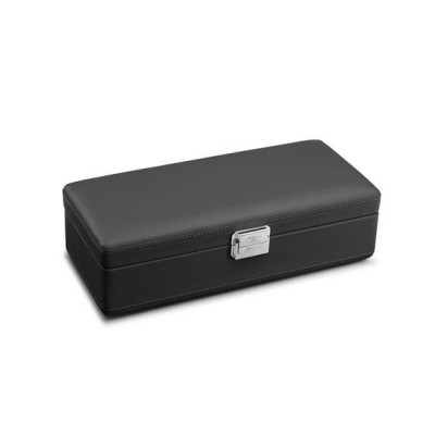 Coffret 4 Montres - Valigetta 4 cuir gris intérieur orange