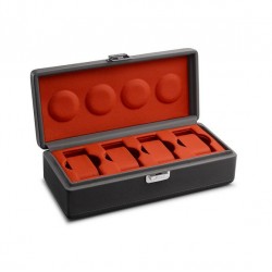 coffret 4 montres cuir valigetta scatola del tempo gris orange