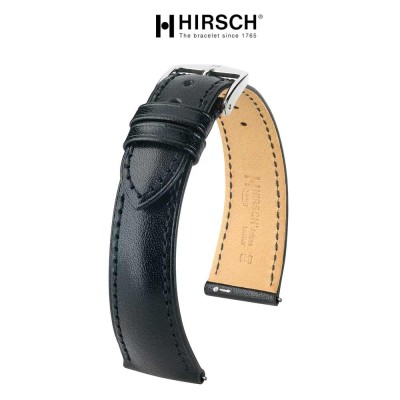 Watchstrap Hirsch Siena black 20mm Tuscan leather