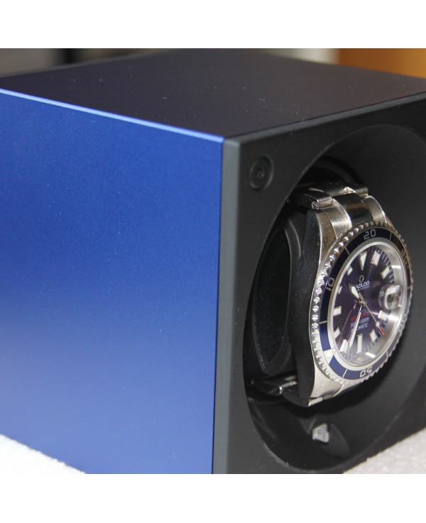 Watchwinder Swiss Kubik Single Original Navy Blue