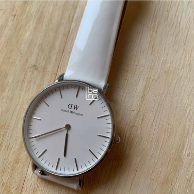Watchstrap Hirsch Diva white 16mm women