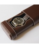 Watch slip-case dark brown leather for one watch Watch slip-case dark brown leather for one watch