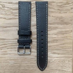 bracelet montre cuir de veau noir 20mm
