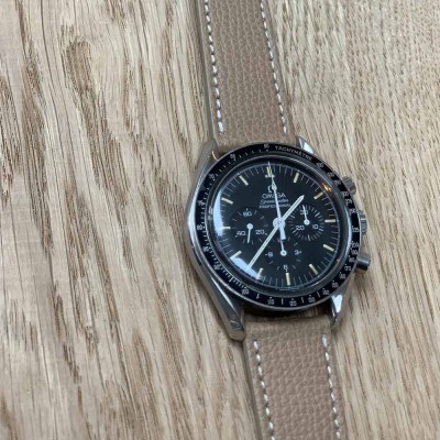 Bracelet montre cuir Beige 22mm veau structuré
