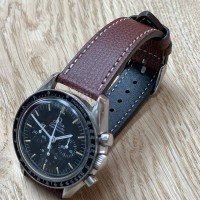BROWN watch bracelet structured calf leather 22mm Atelier LBAM