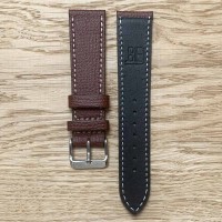 Bracelet montre cuir MARRON 22mm veau structuré