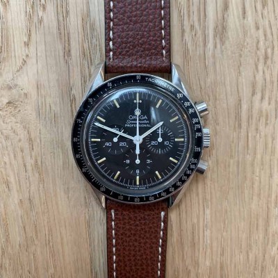 BROWN watch bracelet structured calf leather 22mm Atelier LBAM
