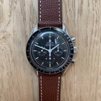 BROWN watch bracelet structured calf leather 22mm Atelier LBAM