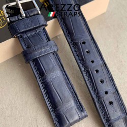 Bracelet montre SQUARE CROCODILE bleu 20mm