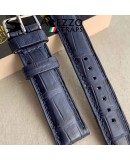 Bracelet montre SQUARE CROCODILE bleu 20mm