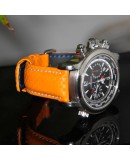 Bracelet Hirsch Carbone Orange 20mmbracelet hirsc carbone waterproof bracelet hirsch carbon etanche cuir caoutchouc plongee
