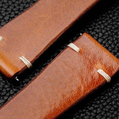 Watch bracelet Hirsch BAGNORE light brown 20mm Tuscan leather